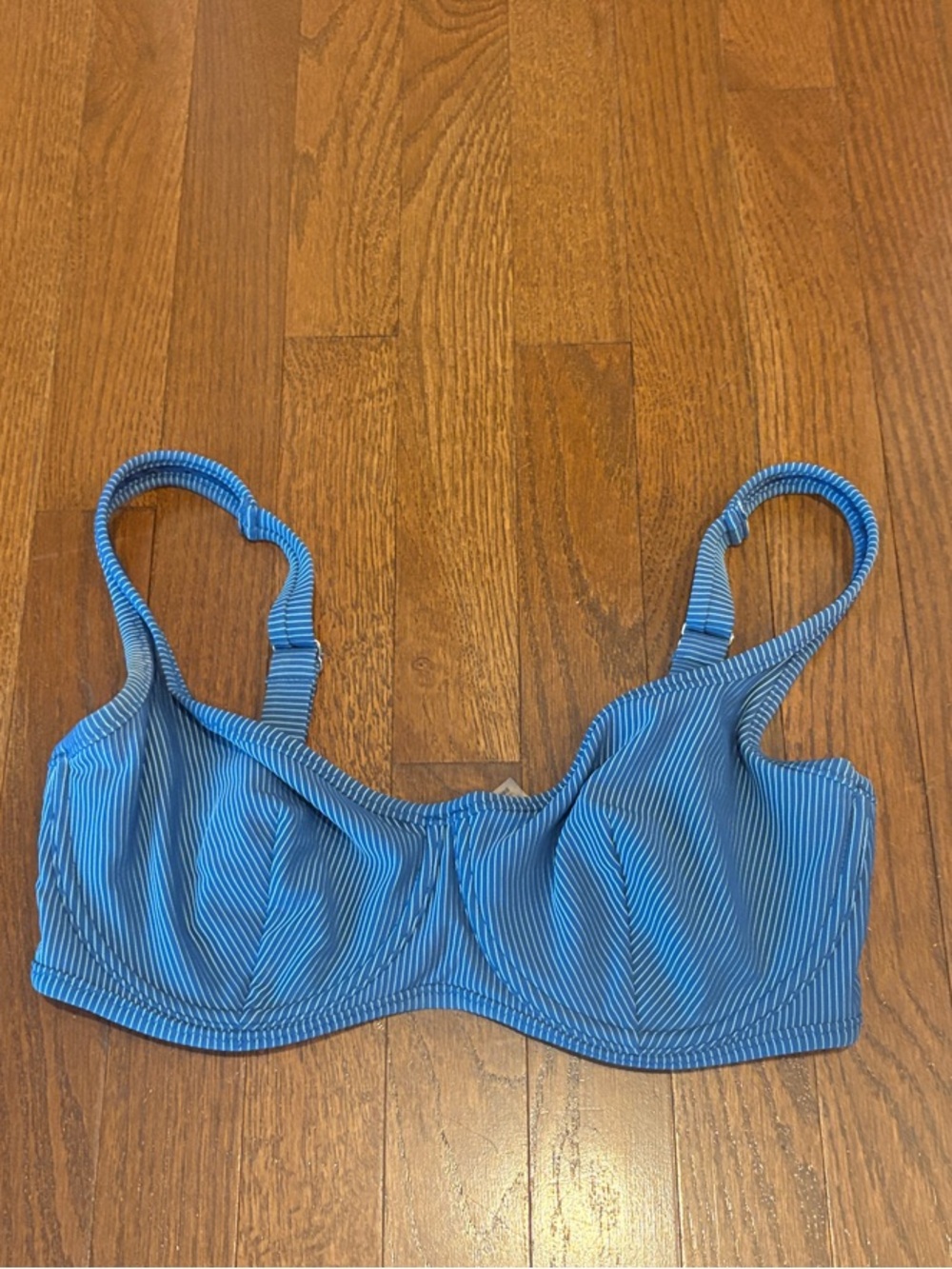 Victoria's Secret Blue Striped Underwire Bikini Top